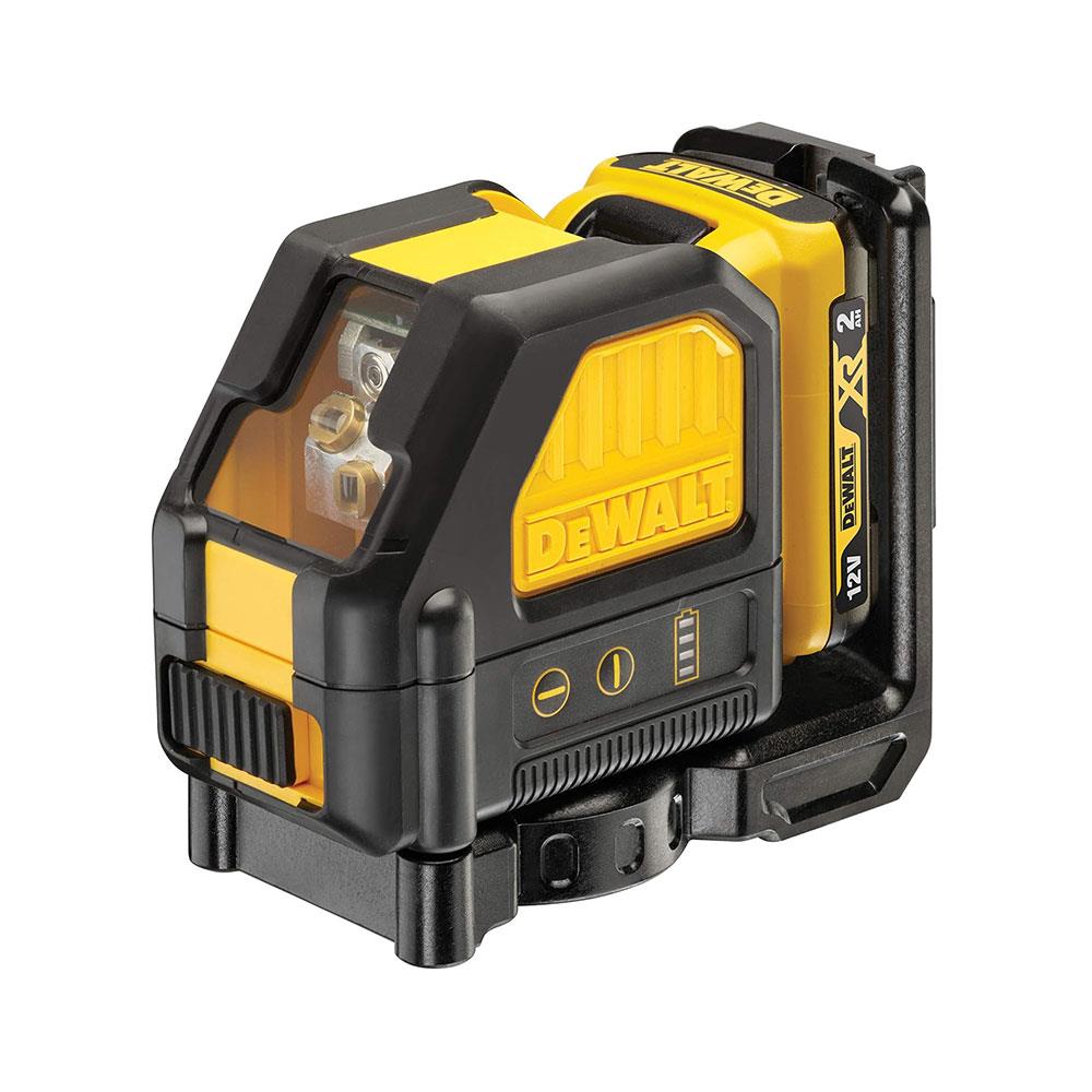 Dewalt 12V XR Cross Line Red Laser 2-Way Self Levelling With 2 Ah Battery & Charger In TSTAK Case - Black & Yellow - Image 3