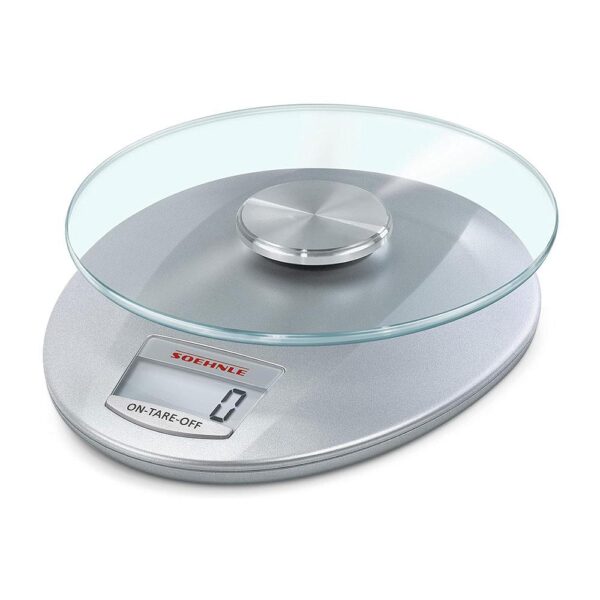 Soehnle Roma Digital Kitchen Scales 5kg Load Capacity Electric Glass Digital Food Scale - Silver