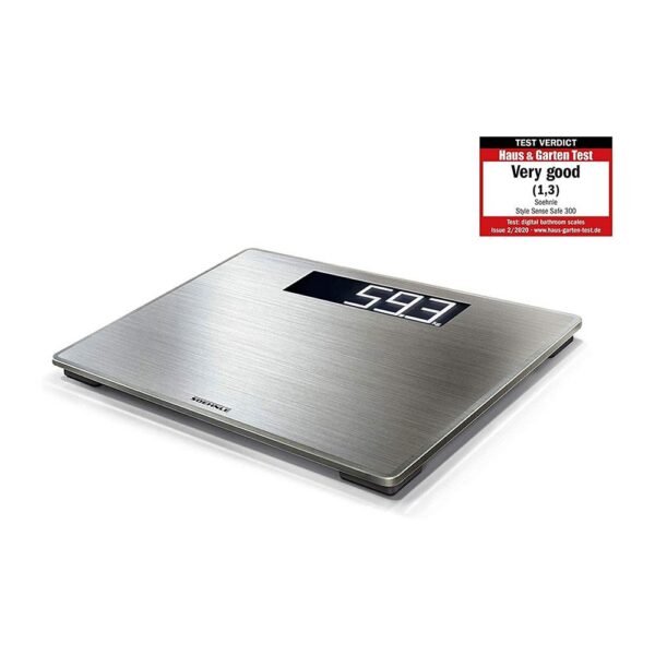 Soehnle Style Sense Safe 300 Digital Personal Bathroom Scale Stainless Steel Weighs To 180kg - Silver - Image 2