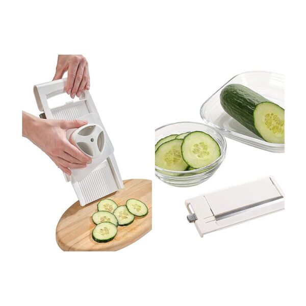 Leifheit All-Purpose Grater Mandolin Slicer 4+1 Vegetable Grater & Cutter Stainless Steel 5 Different Blades - White/Silver - Image 5