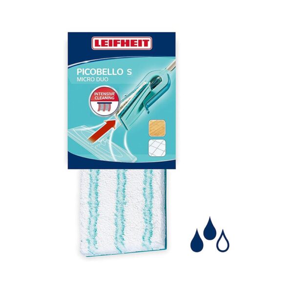Leifheit Picobello S Micro Duo Mop Replacement Wiper Pad Sponge 27cm Wide - Multicolour