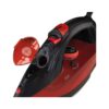 Igenix PowerSteam Steam Iron Ceramic Non-Stick Soleplate 2600W 380ml Water Tank - Red/Black - Image 4