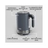 Breville High Gloss Electric Jug Kettle Fast Boil Stainless Steel 3000W 1.7 Litres - Grey - Image 5