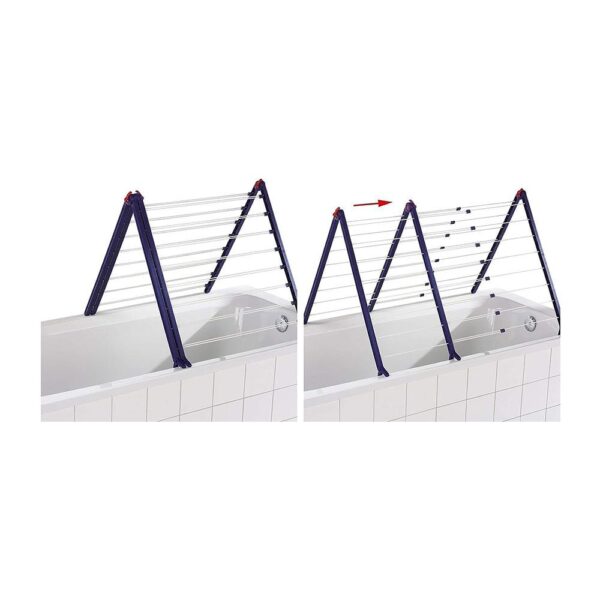Leifheit Pegasus 190 Bath Extendable Folding Clothes Laundry Airer Dryer - Blue/White - Image 3