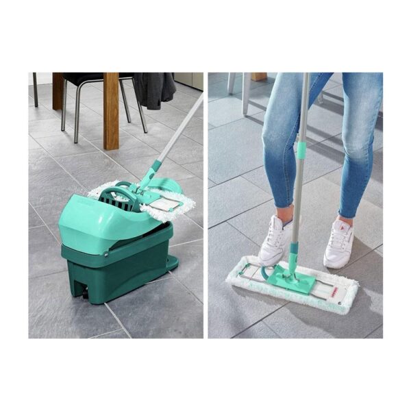 Leifheit Profi XL Mobile Mop & Bucket Set Wringer Bucket With Rollers - Turquoise - Image 5