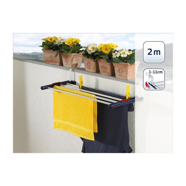 Leifheit Quartett 20 Radiator Clothes Dryer Over Door Drying Rack - Blue/White - Image 2