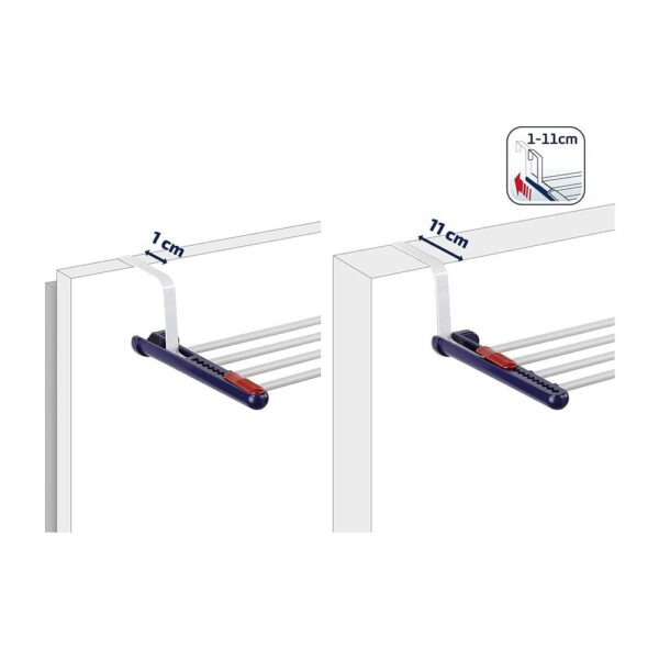 Leifheit Quartett 20 Radiator Clothes Dryer Over Door Drying Rack - Blue/White - Image 4