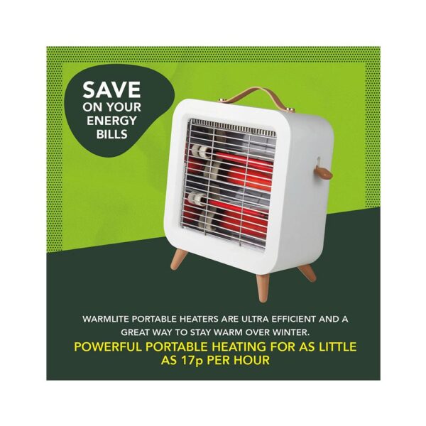 Warmlite Infrared Desk Heater 550W Portable Ultra-Quiet With Overheat Protection - Cream - Image 9