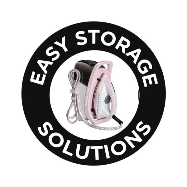 Russell Hobbs Steam Power Pearl Steam Generator Iron Ceramic Soleplate 2600W 1.3 Litres Water Tank - Pink & White - Image 9
