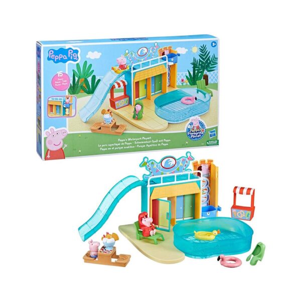 Peppa Pig Toys Peppa's Waterpark Playset With 15 Pieces 2 Figures Kids Toys - Multicolour - Image 10