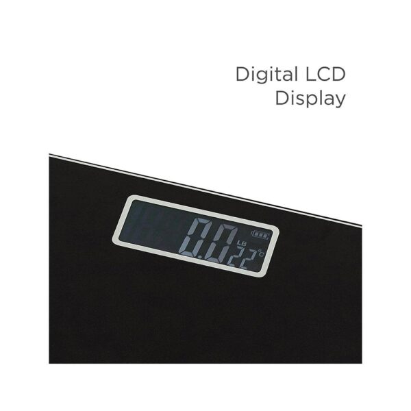 Black & Decker Digital Bathroom Scale High Precision Sensor System Durable Tempered Glass 170kg Capacity - Black - Image 4