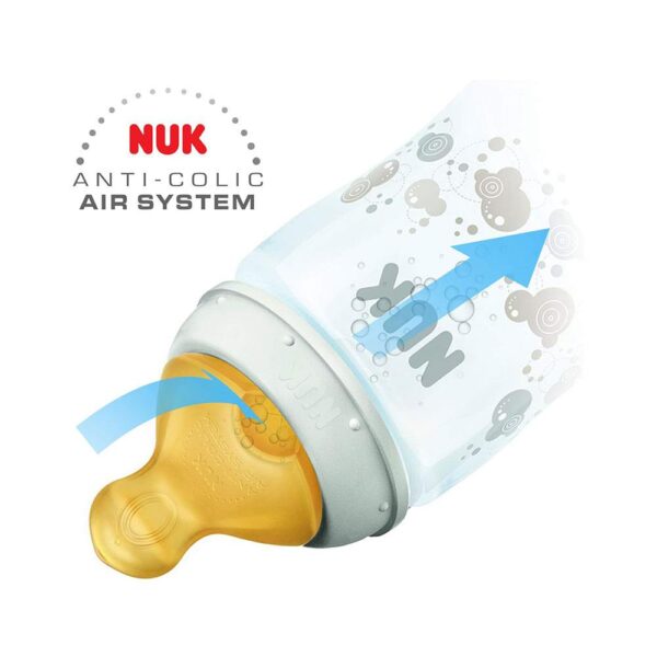 NUK First Choice Baby Bottle Latex Teat Size 2 Medium Feed Hole Orthodontic Anti-Colic 6-18 Months 2 Count - Yellow - Image 4