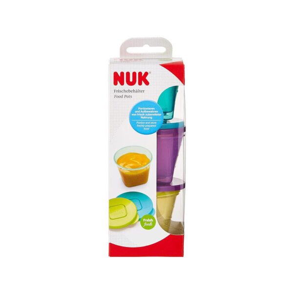 NUK Fresh Foods Food Pots Stackable Baby Food Storage Containers With Lids 3 Count - Blue/Yellow/Purple - Image 4