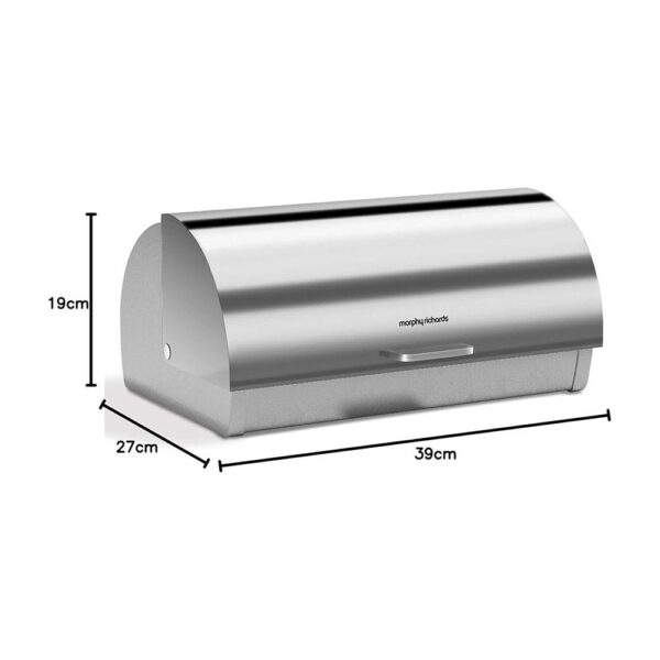 Morphy Richards Accents Roll Top Bread Bin Stainless Steel - Silver - Image 7