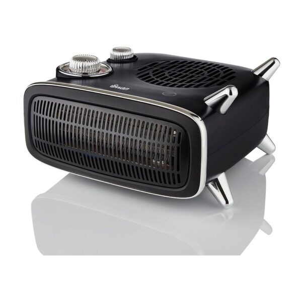 Swan Vertical Fan Heater With 2 Heat Settings Adjustable Thermostat 2000W - Black & Chrome - Image 2