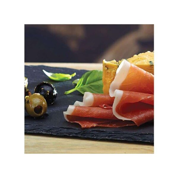 Artesa Appetiser Slate Serving Platter With Brushed Metal Handles Gift Box 60cm x 15cm - Grey - Image 5