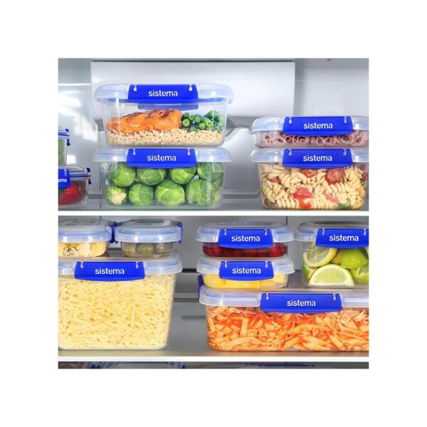 Sistema Klip It Plus Essentials Food Storage Containers 2.2 Litres 1 Litres 400ml Assorted 6 Piece - Clear - Image 8