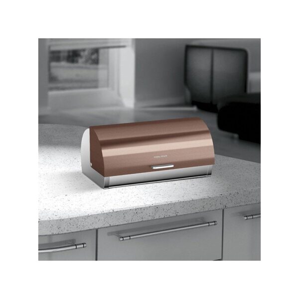 Morphy Richards Accents Roll Top Bread Bin Stainless Steel 39cm x 27cm x 19cm - Copper - Image 2