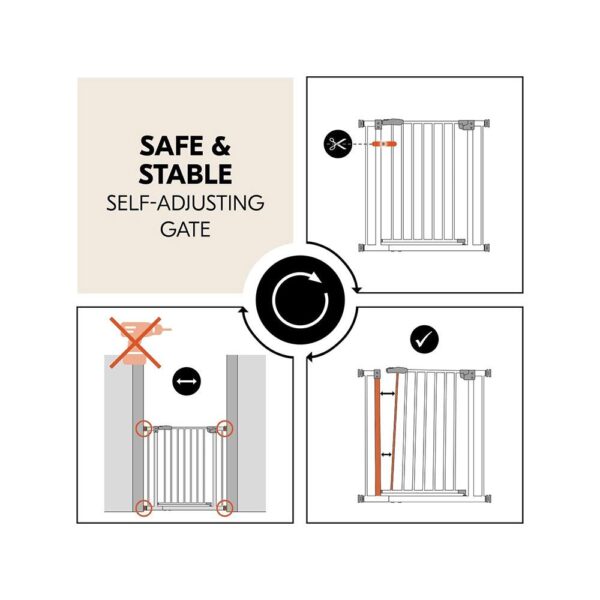 Hauck Open N Stop 2 Practical Manually Locking Baby Safety Gate 75-80cm - Black - Image 7