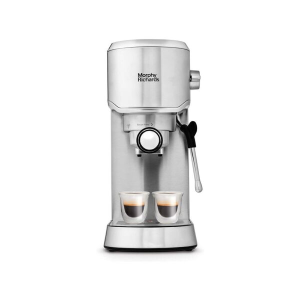 Morphy Richards Traditional Compact Pump Espresso Machine Stainless Steel 1450W 1 Litres - Silver