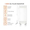 Warmlite 7 Fin Oil Filled Radiator With Adjustable Thermostat & 24 Hour Timer 1500W - White - Image 2
