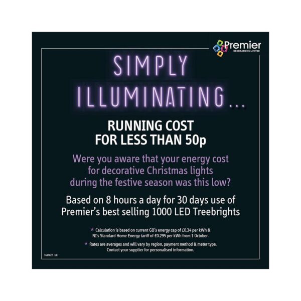Premier Decoration Multi Action TreeBrights 750 LED Lights With Timer - Multicolour - Image 8