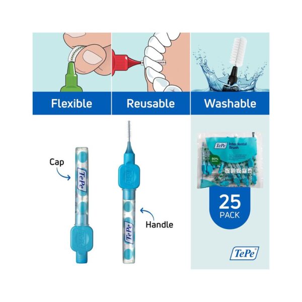 TePe Interdental Brush Original 0.6mm 25 Piece - Blue - Image 5