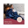 Dreamland Hurry Home Deluxe Velvet Warming Throw Blanket Large 160 X 120cm - Navy Blue - Image 2