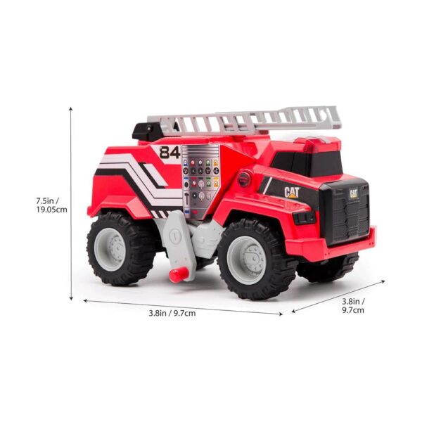 CAT Construction Power Haulers Fire Truck Vehicle Toys With Lights And Sounds - Red - Image 5