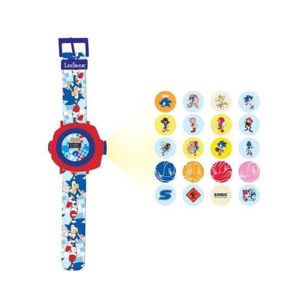 Lexibook Sonic Children's Projection Watch With 20 Images - Blue/Red