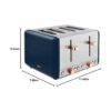 Tower Cavaletto 4 Slice Toaster Stainless Steel 1800W - Midnight Blue & Rose Gold - Image 9