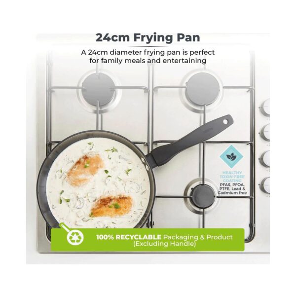 Tower Diamo 24cm Frying Pan With Black Diamond Ceramic Non-Stick Coating - Black - Image 4