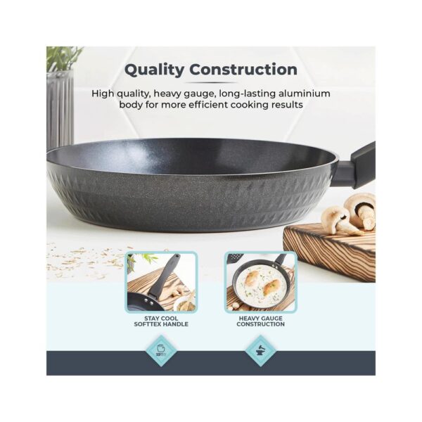 Tower Diamo 24cm Frying Pan With Black Diamond Ceramic Non-Stick Coating - Black - Image 5