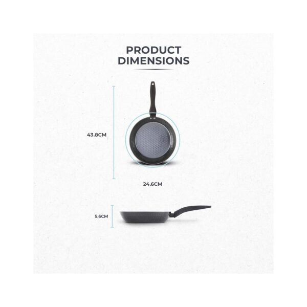 Tower Diamo 24cm Frying Pan With Black Diamond Ceramic Non-Stick Coating - Black - Image 8