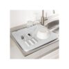 Minky Anti-Bacterial Drying Mat Ultra Absorbent Dish Drying Pad For Kitchen Counter 18 Inch X 16 Inch - Grey - Image 2