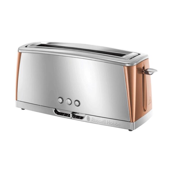 Russell Hobbs Luna Long Slot 2 Slice Toaster Stainless Steel 1420W - Copper