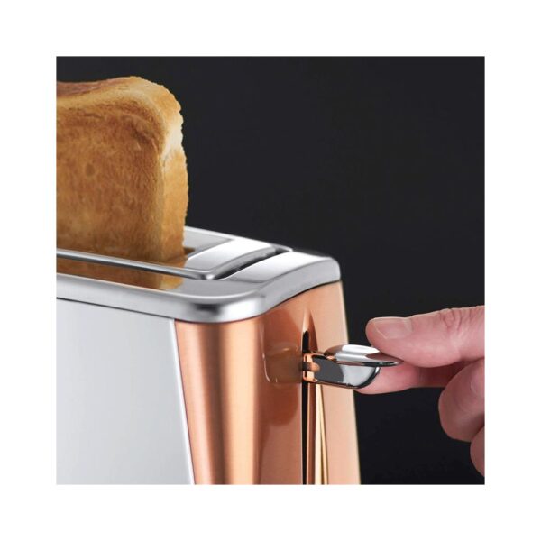 Russell Hobbs Luna Long Slot 2 Slice Toaster Stainless Steel 1420W - Copper - Image 5