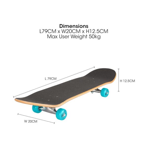 Xootz Doublekick Skateboard 31 Inch X 8 Inch 7 Ply Maple Deck - Industrial - Image 3