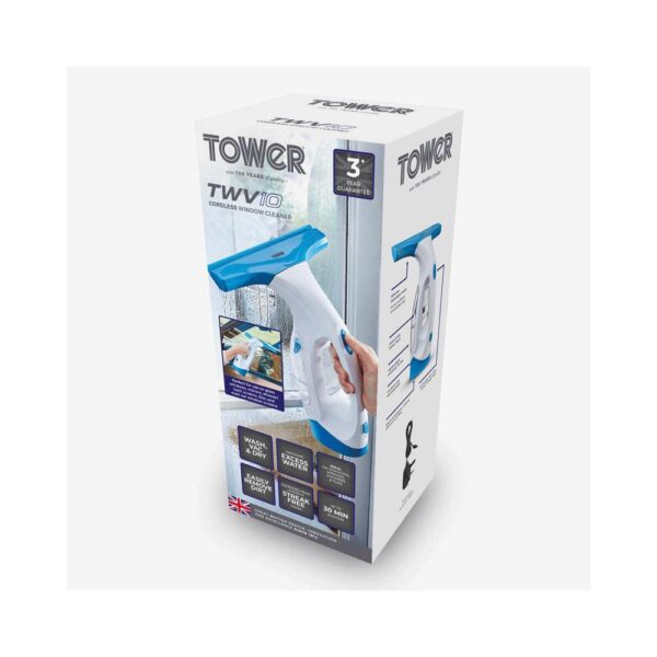 Tower Cordless Window Cleaner With Rechargeable Battery 20W 150ml Water Tank - Cool Blue - Image 8