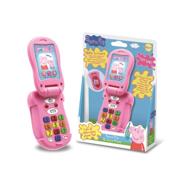 Peppa Pig Flip & Learn Toy Phone - Multicolour - Image 3