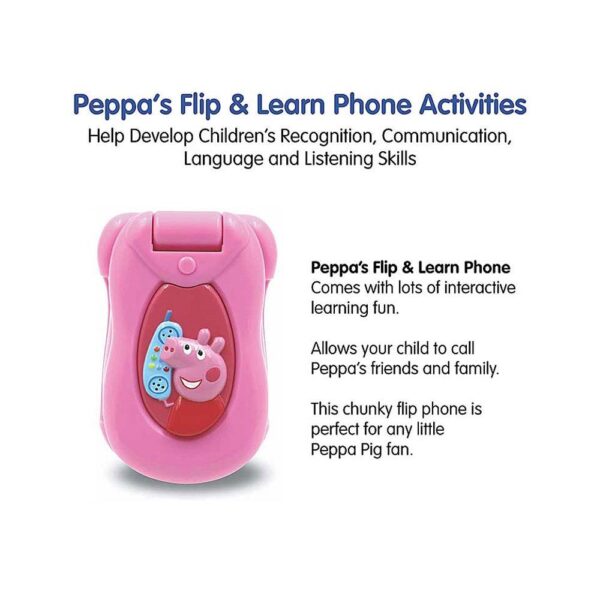 Peppa Pig Flip & Learn Toy Phone - Multicolour - Image 5