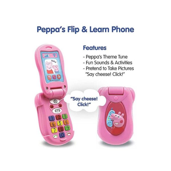 Peppa Pig Flip & Learn Toy Phone - Multicolour - Image 6