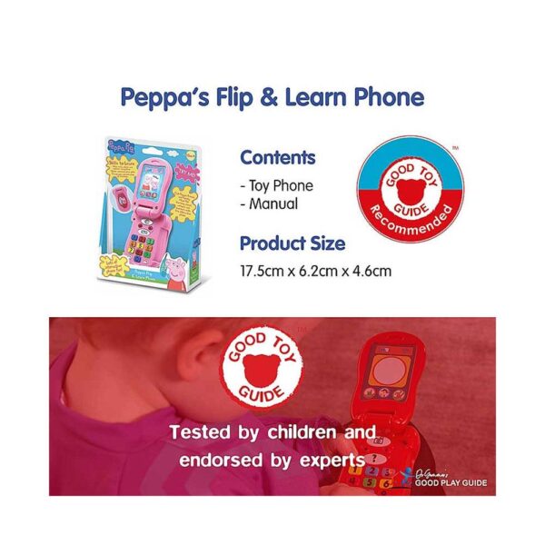 Peppa Pig Flip & Learn Toy Phone - Multicolour - Image 7