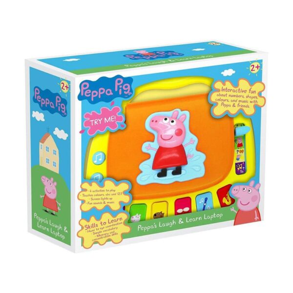 Peppa Pig Peppa's Laugh And Learn Toy Laptop 4 Fun Activities Kids Interactive Learning Toys - Multicolour