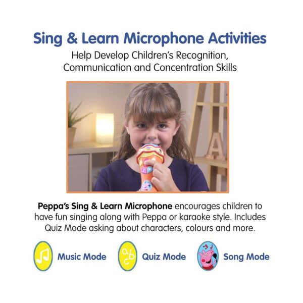 Peppa Pig Singalong And Learn Microphone Electronic Toy - Multicolour - Image 3