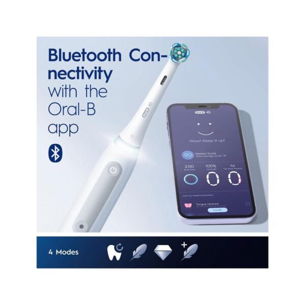Oral-B Oral Health Center Irrigator Water Flosser 1 Oxyjet Nozzle 1 Water Jet Nozzle 1 iO4 Electric Toothbrush & 2 Heads - White - Image 6