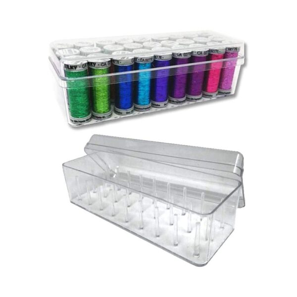 The Quilted Bear Sewing Thread Storage Box Maximum 5.5cm Spool 19.5 x 7 x 6cm 27 Spool - Purple - Image 4