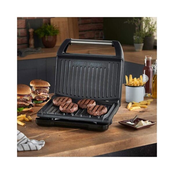 George Foreman Electric Health Grill Medium Family Contact Griddle Panini & Sandwich Toaster 1650W - Grey - Image 4