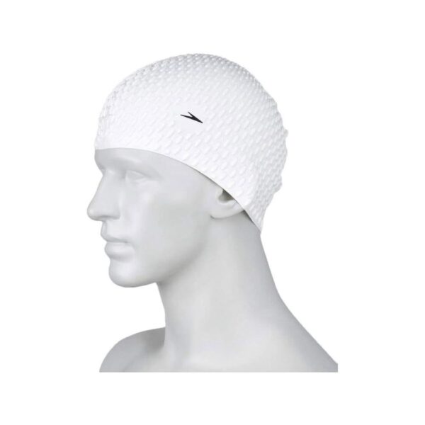 Speedo Bubble Cap Adult Size Active+ Swimming Cap - White - Image 3