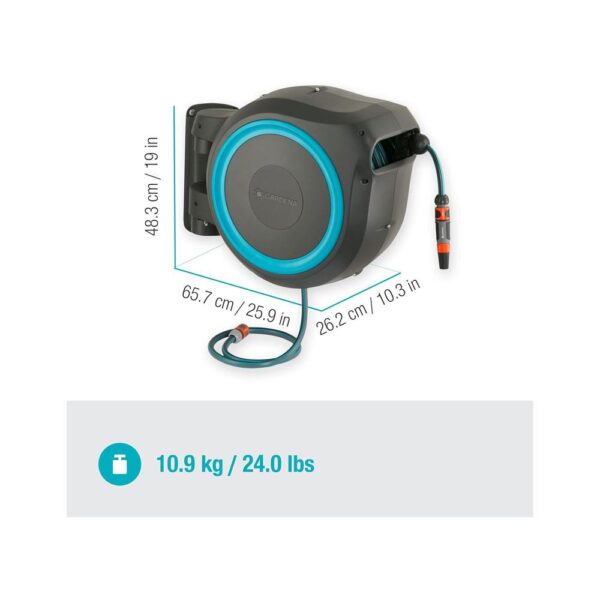 Gardena Wall-Mounted Hose Box RollUp M/L 25m - Turquoise - Image 2